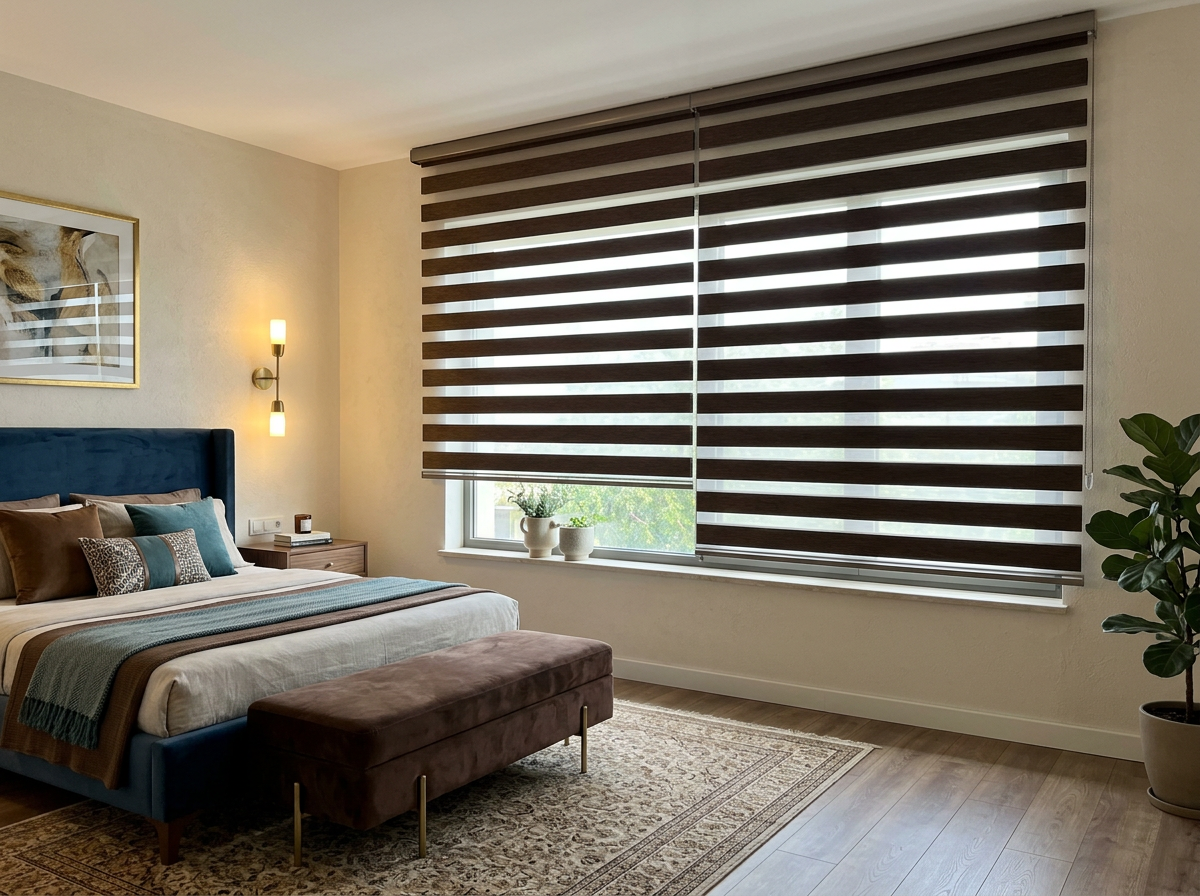 Otel Konforu zebra perde — Master Bedroom