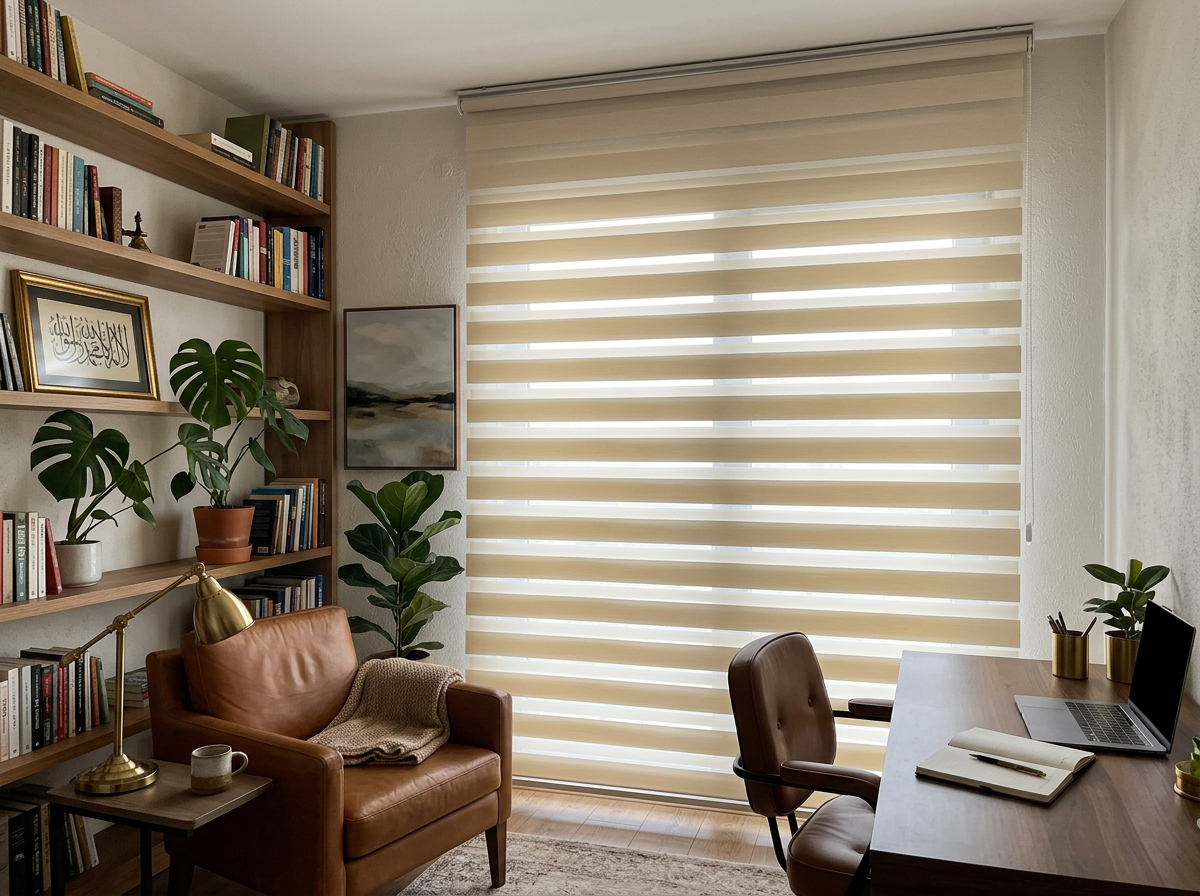 Kütüphane Sıcaklığı zebra perde — Çalışma Odası