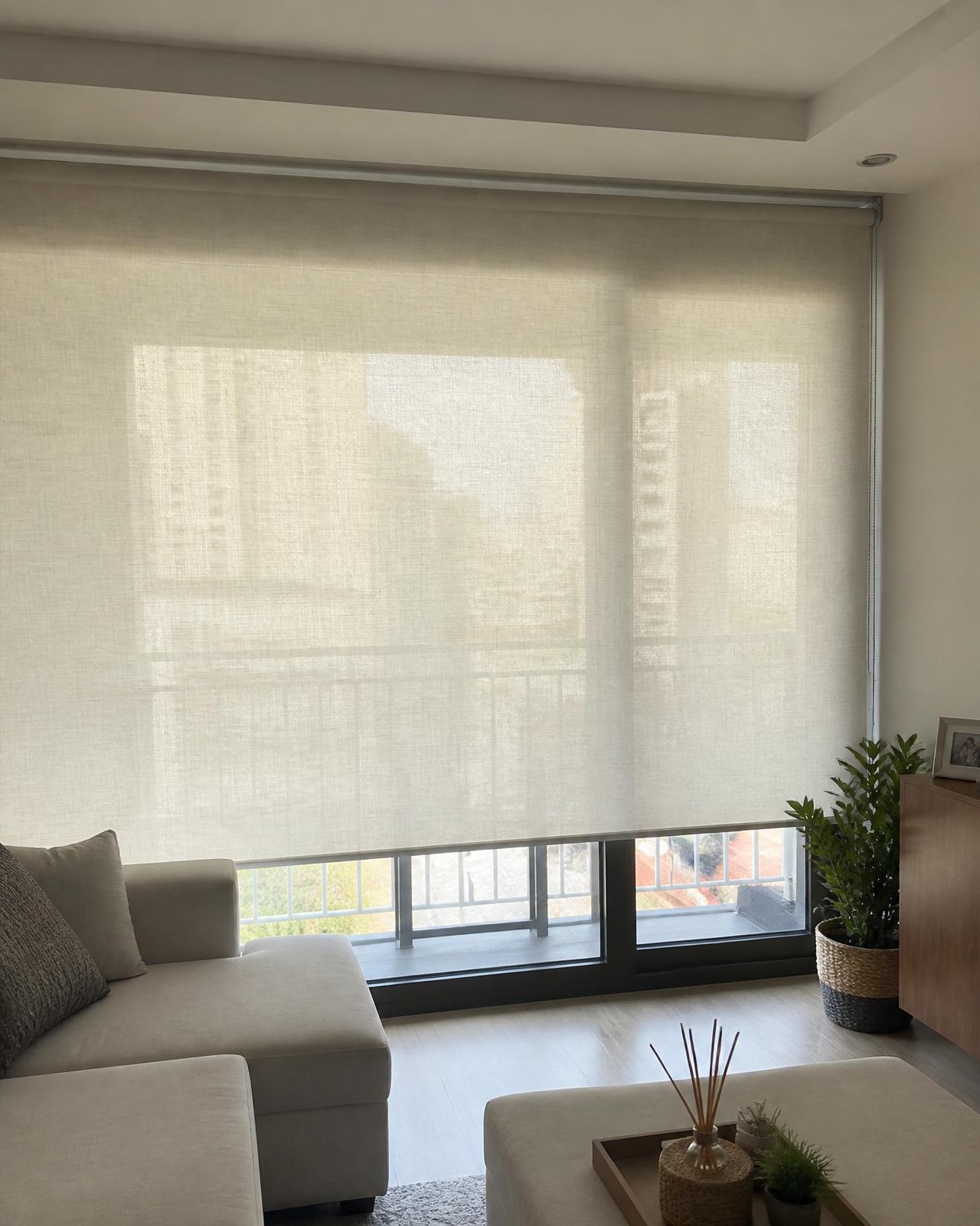 Krem — Doğal Keten — Modern Minimalist Salon