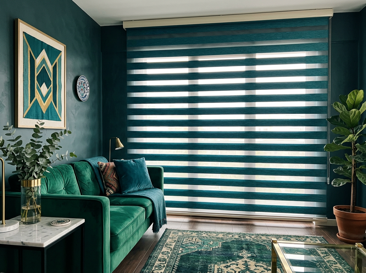 Şampanya Salon zebra perde — Salon