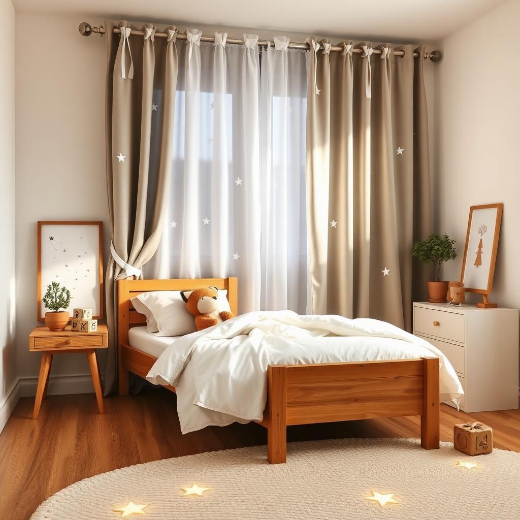 Yıldız Kesim Blackout & Tül çocuk odası perdesi