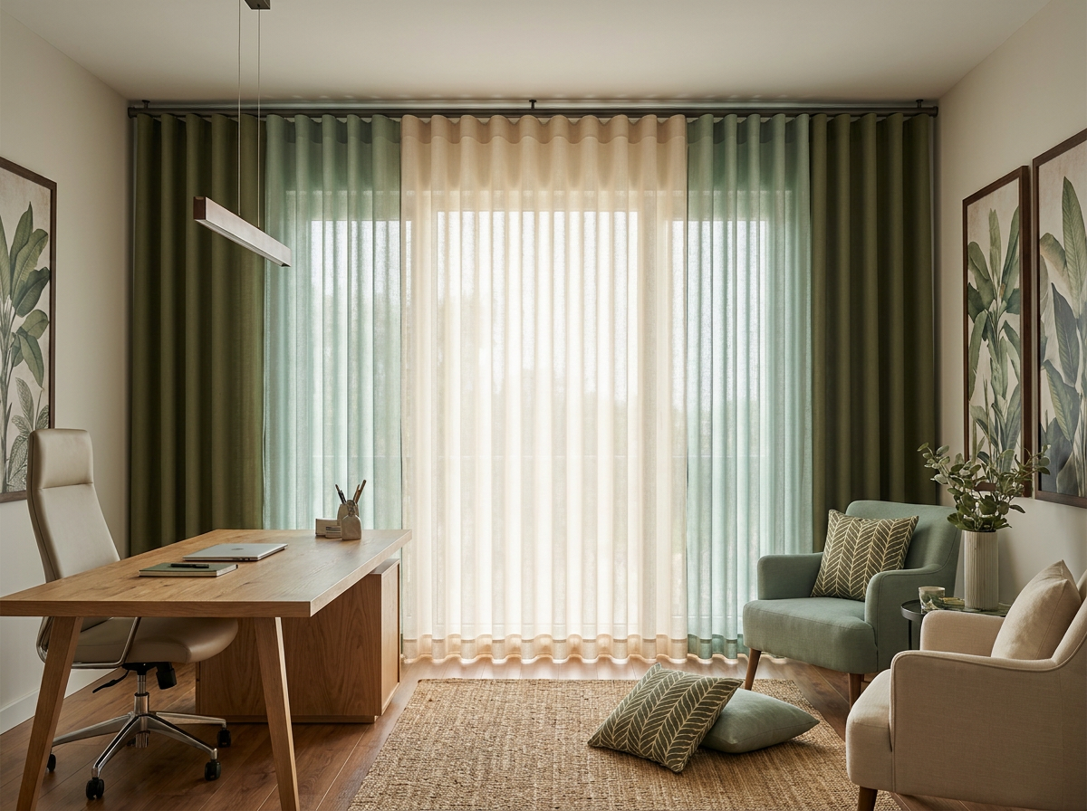 Botanik Ofis — Haki · Krem · Adaçayı Lens Perde